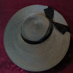 Vintage black straw hat